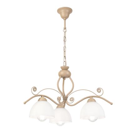 Brilagi - Kædeophængt lysekrone ANTICO MODERN 3xE27/60W/230V beige