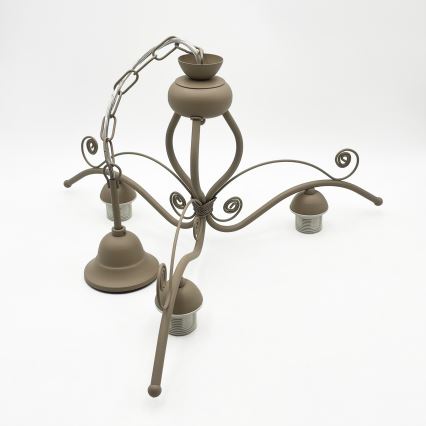 Brilagi - Kædeophængt lysekrone ANTICO MODERN 3xE27/60W/230V beige