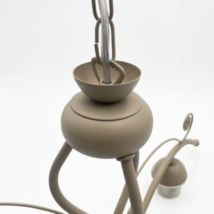 Brilagi - Kædeophængt lysekrone ANTICO MODERN 3xE27/60W/230V beige