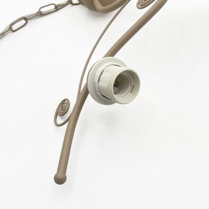 Brilagi - Kædeophængt lysekrone ANTICO MODERN 3xE27/60W/230V beige