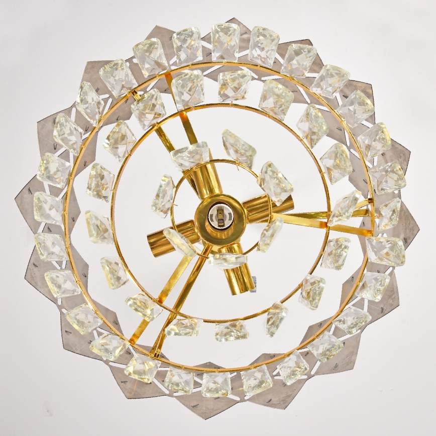 Brilagi - Kædeophængt lysekrone CRISTAL 5xE14/40W/230V Ø 38 cm guld/sort