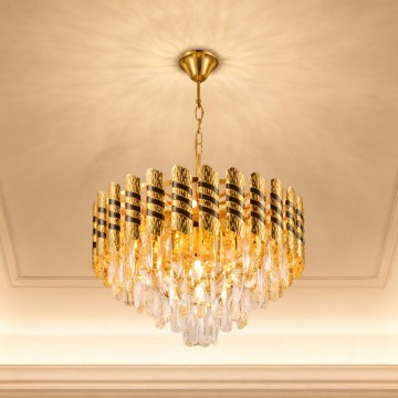 Brilagi - Kædeophængt lysekrone CRISTAL 5xE14/40W/230V Ø 38 cm