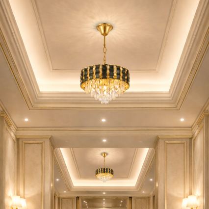 Brilagi - Kædeophængt lysekrone CRISTAL 5xE14/40W/230V Ø 38 cm