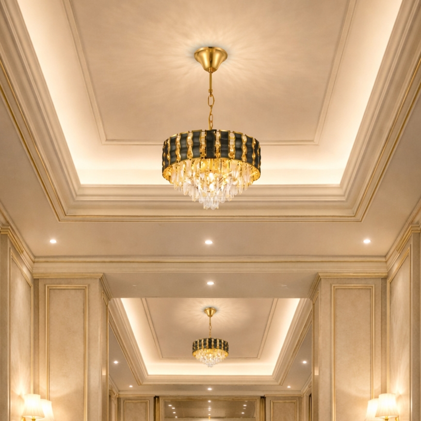 Brilagi - Kædeophængt lysekrone CRISTAL 5xE14/40W/230V Ø 38 cm