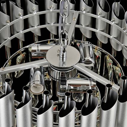 Brilagi - Kædeophængt lysekrone ECLIPSE 5xE14/10W/230V Ø 38 cm sølv