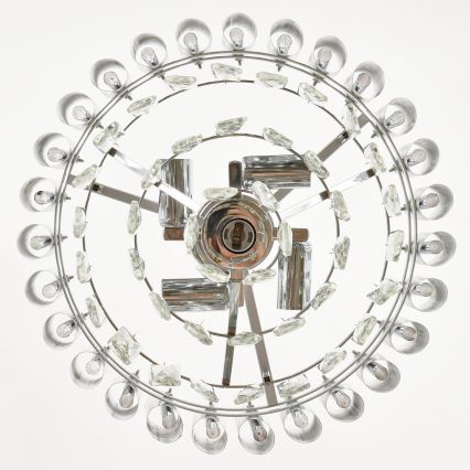 Brilagi - Kædeophængt lysekrone ECLIPSE 5xE14/10W/230V Ø 38 cm sølv