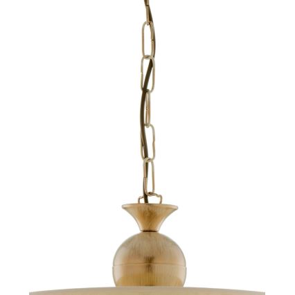 Brilagi - Kædeophængt lysekrone SAPHIRE 1xE27/15W/230V creme/guld/patina