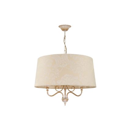 Brilagi - Kædeophængt lysekrone SONIA 3xE27/15W/230V Ø 56 cm creme/patina