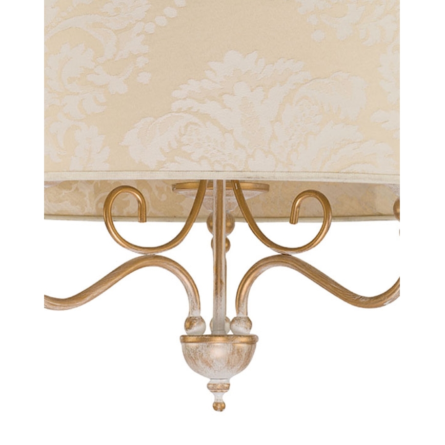 Brilagi - Kædeophængt lysekrone SONIA 3xE27/15W/230V Ø 56 cm creme/patina
