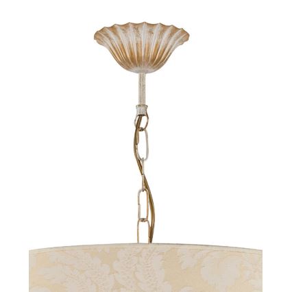 Brilagi - Kædeophængt lysekrone SONIA 3xE27/15W/230V Ø 56 cm creme/patina