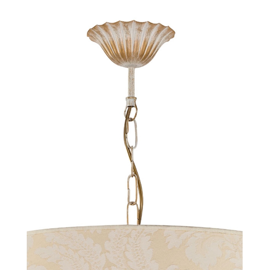 Brilagi - Kædeophængt lysekrone SONIA 3xE27/15W/230V Ø 56 cm creme/patina