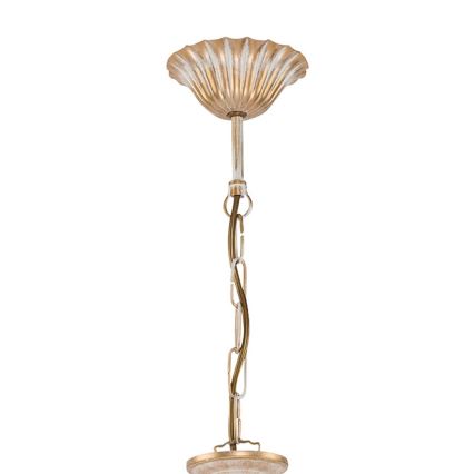 Brilagi - Kædeophængt lysekrone SONIA 3xE27/15W/230V Ø 64 cm cremefarvet/patina