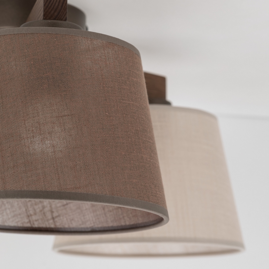 Brilagi - LATTE overflademonteret loftlampe 3xE27/15W/230V, fyrretræ/mix