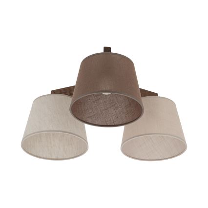 Brilagi - LATTE overflademonteret loftlampe 3xE27/60W/230V, fyrretræ/mix