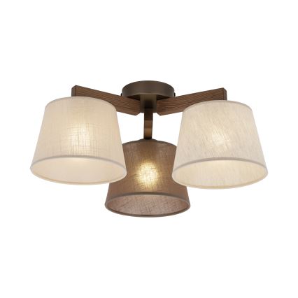 Brilagi - LATTE overflademonteret loftlampe 3xE27/60W/230V, fyrretræ/mix