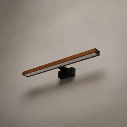 Brilagi - LED-belysning til badeværelsesspejl 3-i-1 WOODY MIRROR LED/12W/230V 60 cm IP44 sort/kirsebær-eg