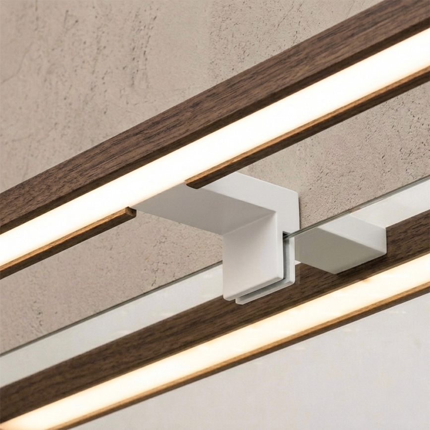 Brilagi - LED-belysning til badeværelsesspejl 3-i-1 WOODY MIRROR LED/8W/230V 40 cm IP44 hvid/eg