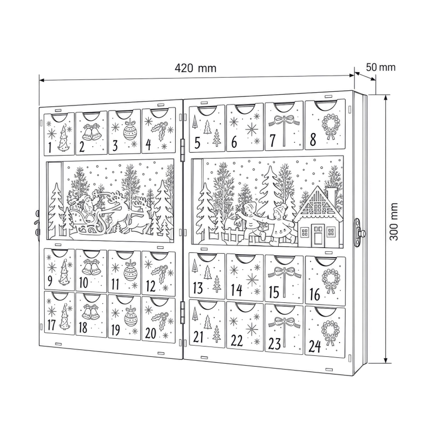 BRILAGI - LED Adventskalender LED/2xAA