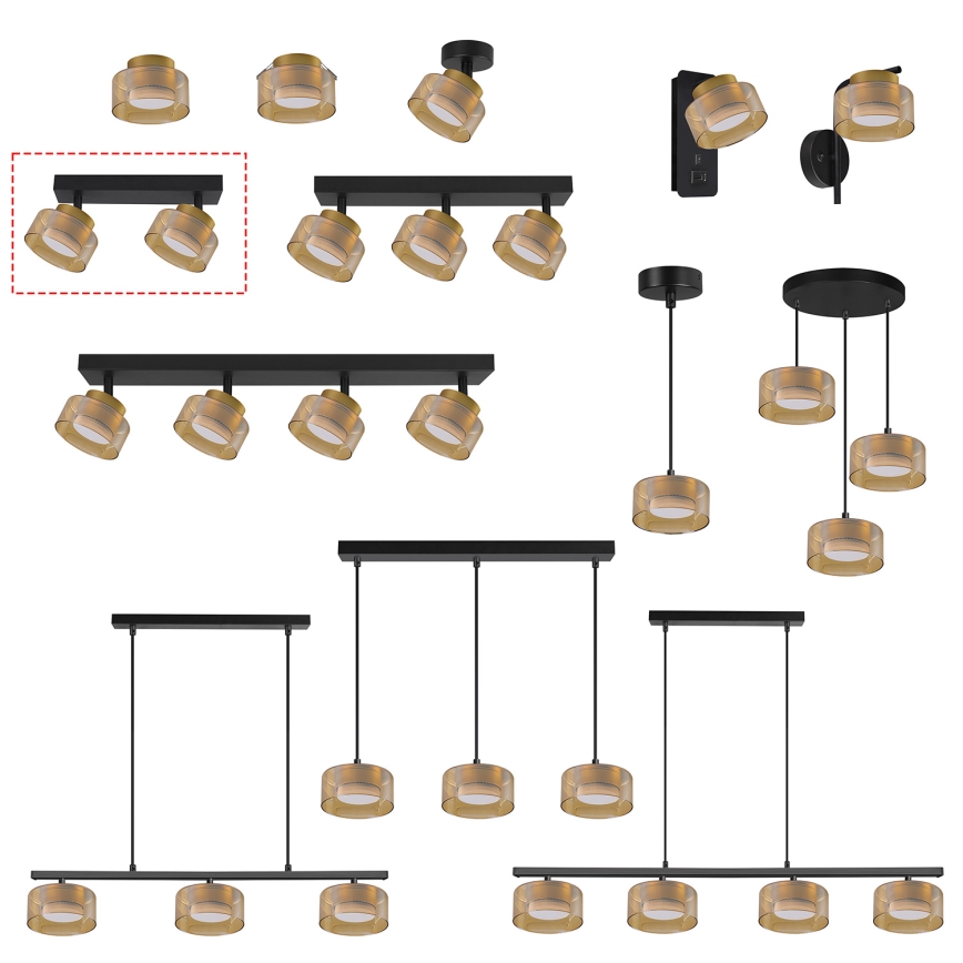 Brilagi - LED AURA LUX loftspot 2xGX53/30W/230V sort/guld