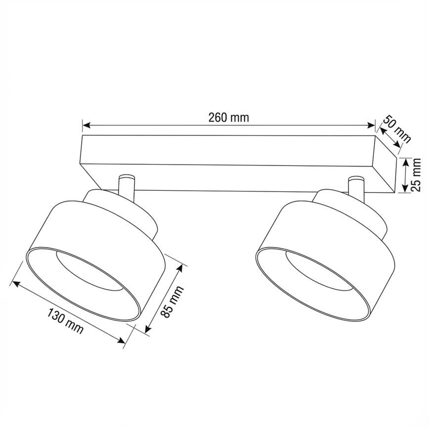 Brilagi - LED AURA LUX loftspot 2xGX53/30W/230V sort/guld
