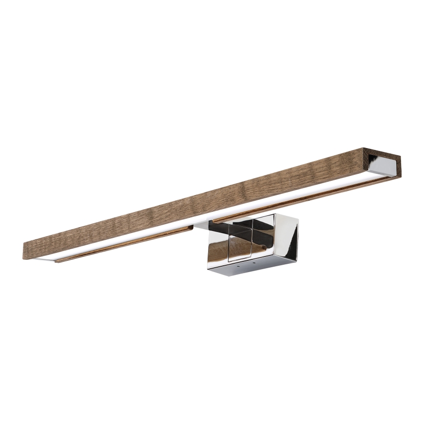 Brilagi - LED badeværelses-spejlbelysning 3-i-1 WOODY MIRROR LED/12W/230V 60 cm IP44 blank krom/eg/valnød
