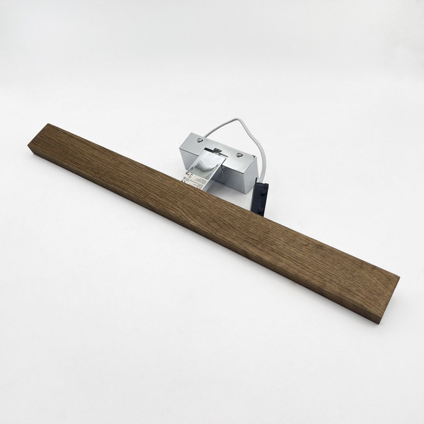 Brilagi - LED badeværelses-spejlbelysning 3-i-1 WOODY MIRROR LED/12W/230V 60 cm IP44 blank krom/eg/valnød