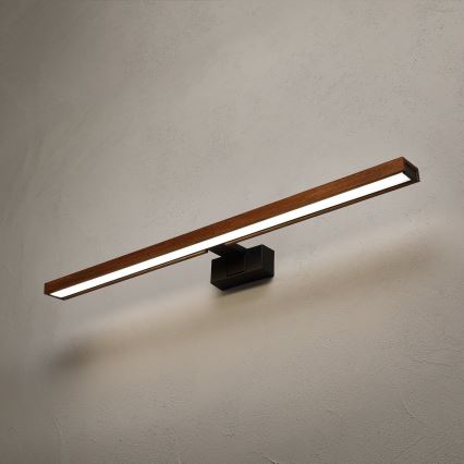 Brilagi - 3-i-1 LED-belysning til badeværelsesspejl WOODY MIRROR LED/15W/230V 80 cm IP44 sort/eg-kirsebær