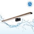 Brilagi - LED badeværelses-spejlbelysning 3-i-1 WOODY MIRROR LED/15W/230V 80 cm IP44 sort/eg-valnød