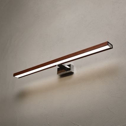 BRILAGI - LED belysning til badeværelsesspejl 3-i-1 WOODY MIRROR LED/15W/230V 80 cm IP44 blank krom/kirsebær-eg
