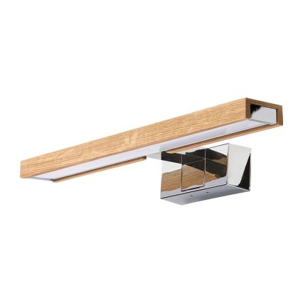 Brilagi - LED-belysning til badeværelsesspejl 3-i-1 WOODY MIRROR LED/8W/230V 40 cm IP44 blank krom/eg