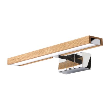 Brilagi - LED-belysning til badeværelsesspejl 3-i-1 WOODY MIRROR LED/8W/230V 40 cm IP44 blank krom/eg