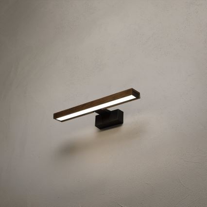 Brilagi - LED badeværelsesspejlbelysning 3 i 1 WOODY MIRROR LED/8W/230V 40 cm IP44 sort/eg valnød