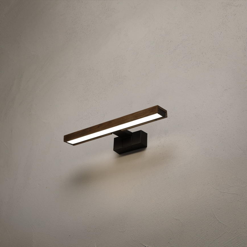 Brilagi - LED badeværelsesspejlbelysning 3 i 1 WOODY MIRROR LED/8W/230V 40 cm IP44 sort/eg valnød