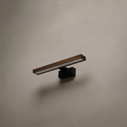 Brilagi - LED badeværelsesspejlbelysning 3 i 1 WOODY MIRROR LED/8W/230V 40 cm IP44 sort/eg valnød