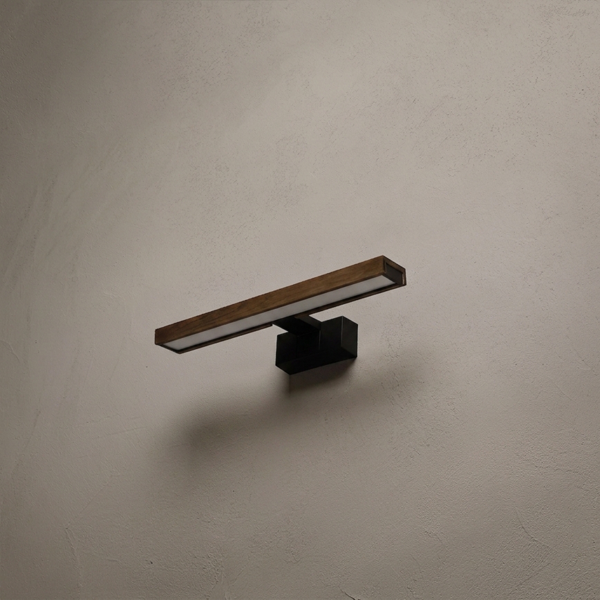 Brilagi - LED badeværelsesspejlbelysning 3 i 1 WOODY MIRROR LED/8W/230V 40 cm IP44 sort/eg valnød