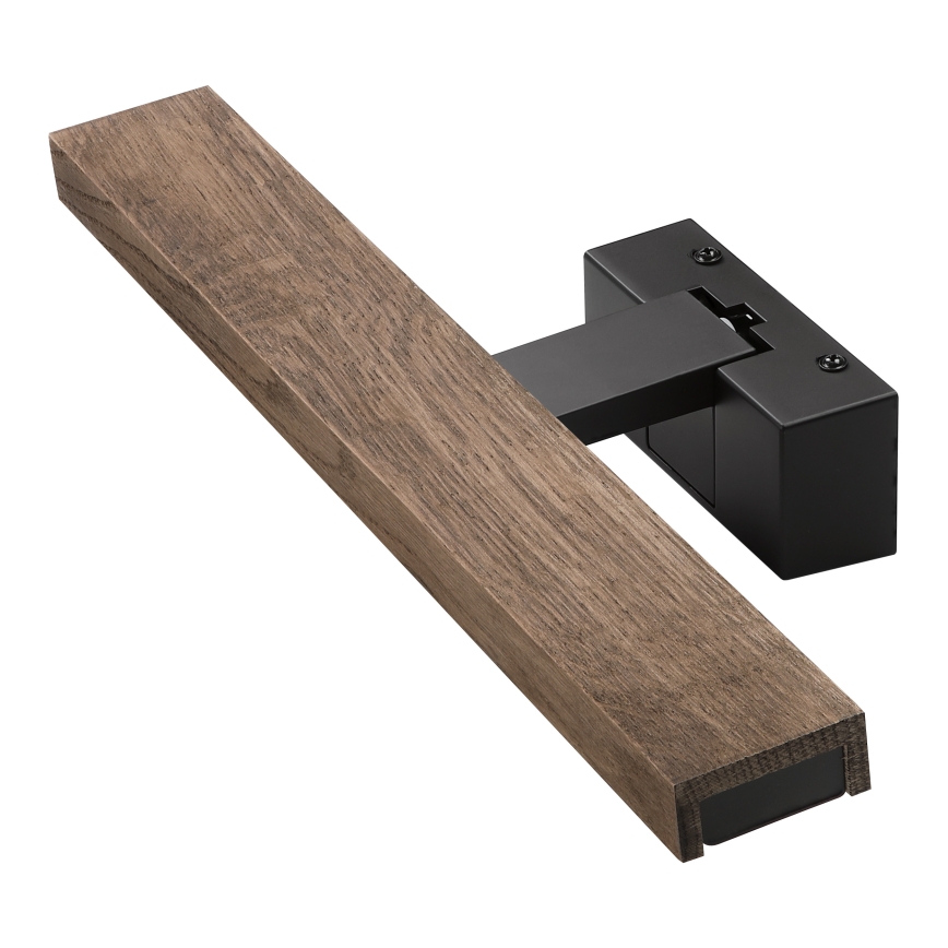 Brilagi - LED badeværelsesspejlbelysning 3 i 1 WOODY MIRROR LED/8W/230V 40 cm IP44 sort/eg valnød