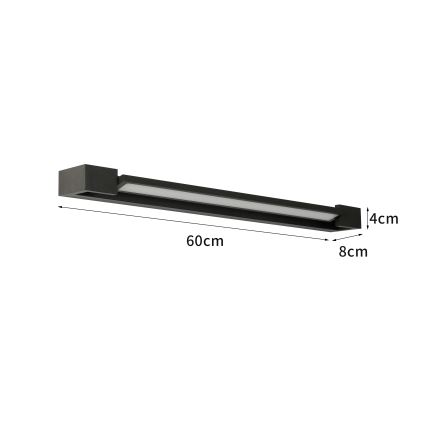 Brilagi - LED-belysning til badeværelsesspejl AQUA LINE LED/18W/230V 60 cm IP44 sort