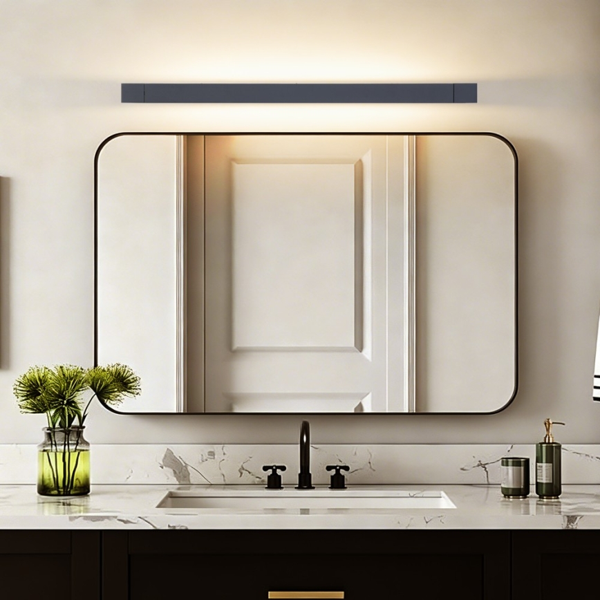 BRILAGI - AQUA LINE LED-spejlbelysning til badeværelset, 20W/230V, 80 cm, IP44, sort, CRI 90