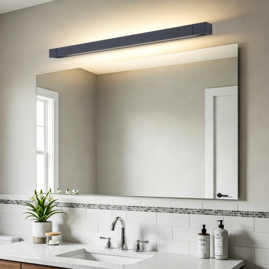 BRILAGI - AQUA LINE LED-spejlbelysning til badeværelset, 20W/230V, 80 cm, IP44, sort, CRI 90