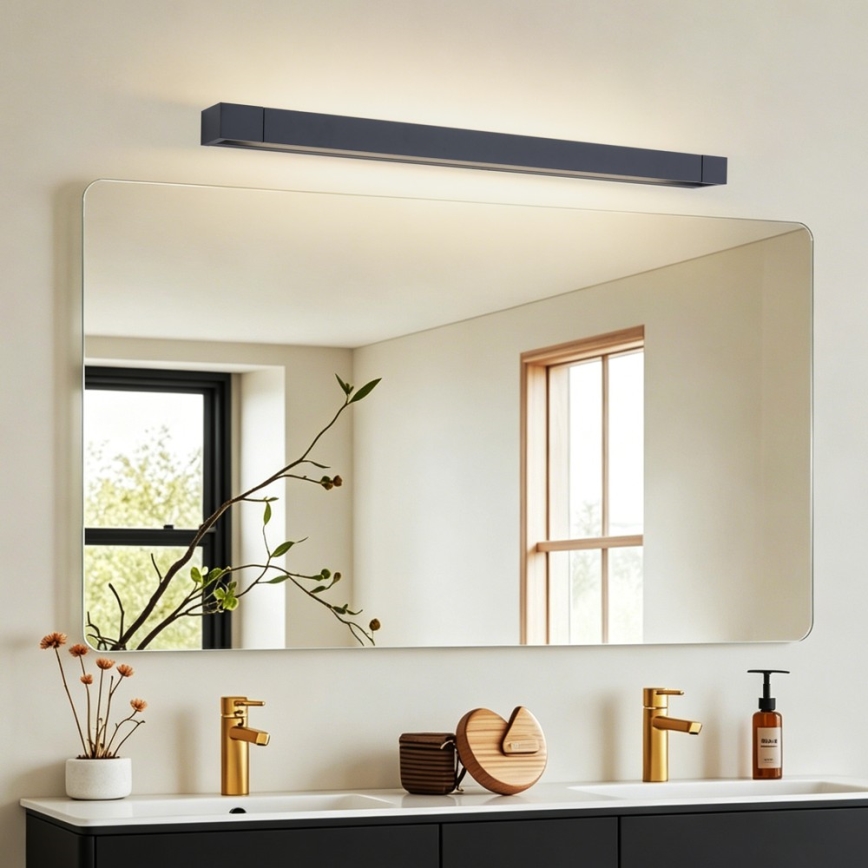 BRILAGI - AQUA LINE LED-spejlbelysning til badeværelset, 20W/230V, 80 cm, IP44, sort, CRI 90
