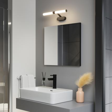 Brilagi - 2-i-1 LED-spejlbelysning til badeværelse TUBEO LED/6W/230V 40 cm IP44 sort