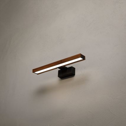 Brilagi - LED-spejlbelysning til badeværelse WOODY MIRROR 3-i-1 LED/8W/230V 40 cm IP44 sort/eg