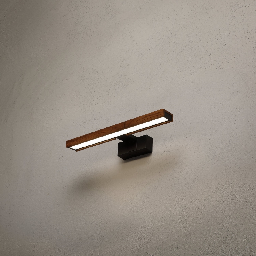 Brilagi - LED-spejlbelysning til badeværelse WOODY MIRROR 3-i-1 LED/8W/230V 40 cm IP44 sort/eg