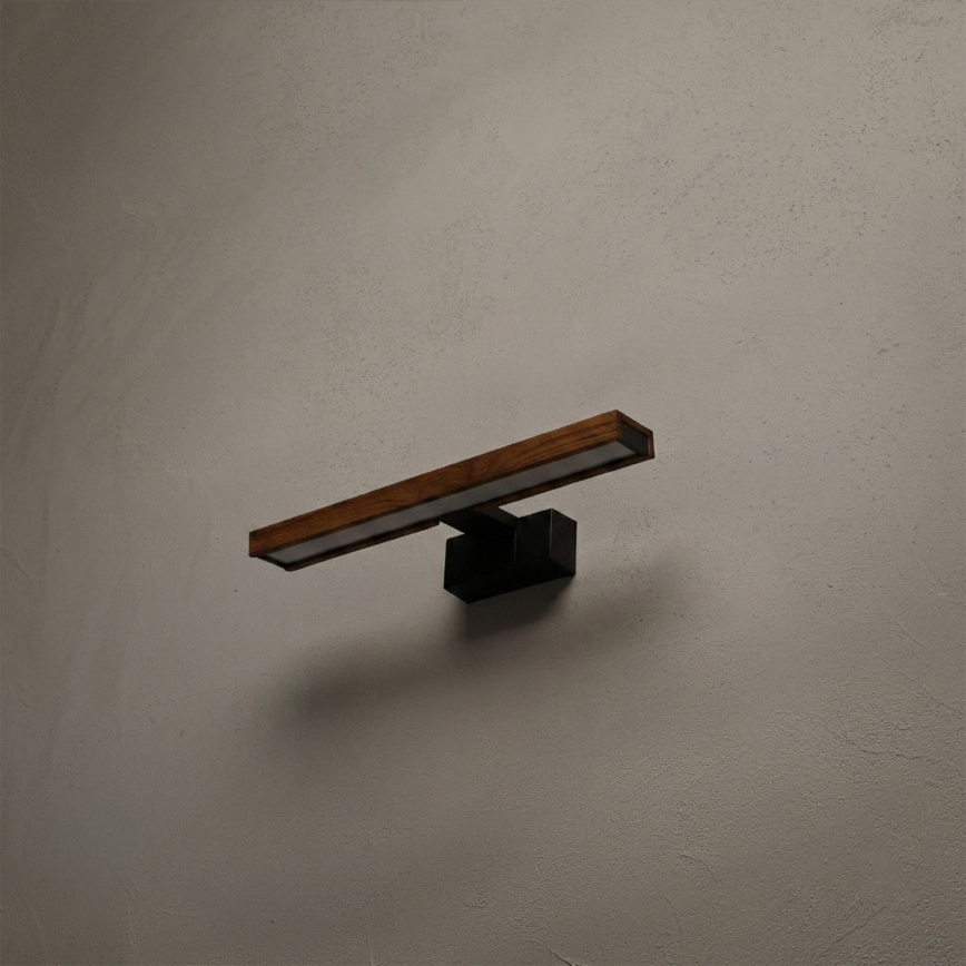 Brilagi - LED-spejlbelysning til badeværelse WOODY MIRROR 3-i-1 LED/8W/230V 40 cm IP44 sort/eg