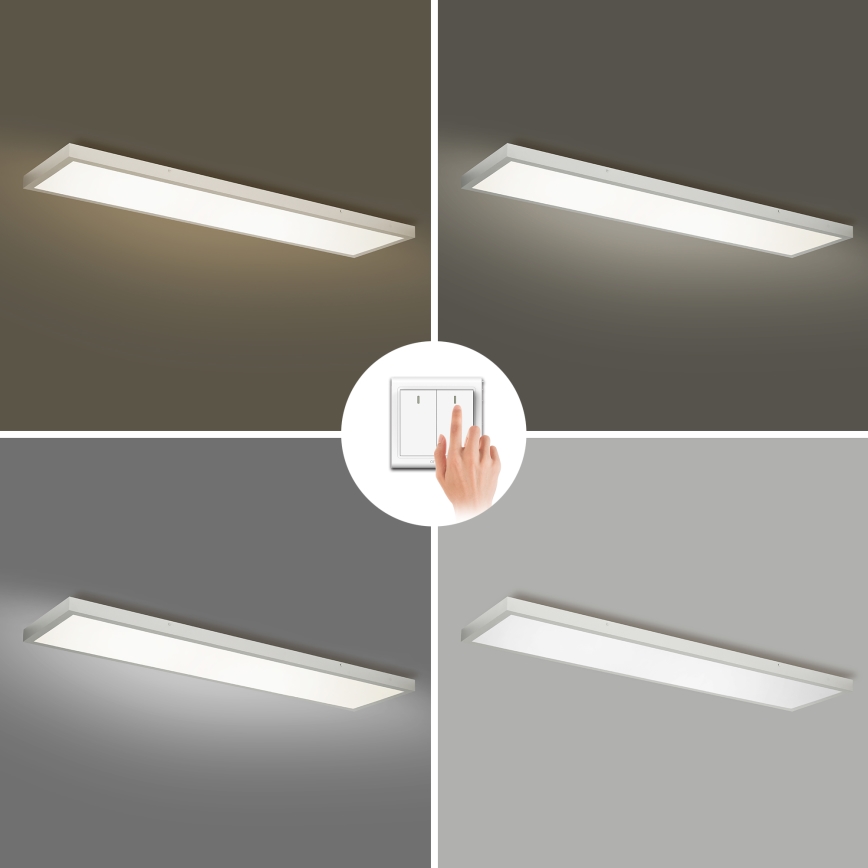 Brilagi - LED loftlampe til badeværelse FRAME LED/50W/230V 3000/4000/6000K 120x30 cm IP44 sølv