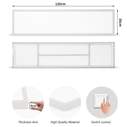 Brilagi - LED loftlampe til badeværelse FRAME LED/50W/230V 3000/4000/6000K 120x30 cm IP44 sølv