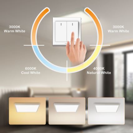 Brilagi - LED loftlampe til badeværelse FRAME LED/50W/230V 3000/4000/6000K 60x60 cm IP44 sølv