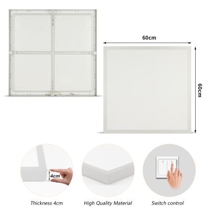 Brilagi - LED loftlampe til badeværelse FRAME LED/50W/230V 3000/4000/6000K 60x60 cm IP44 sølv
