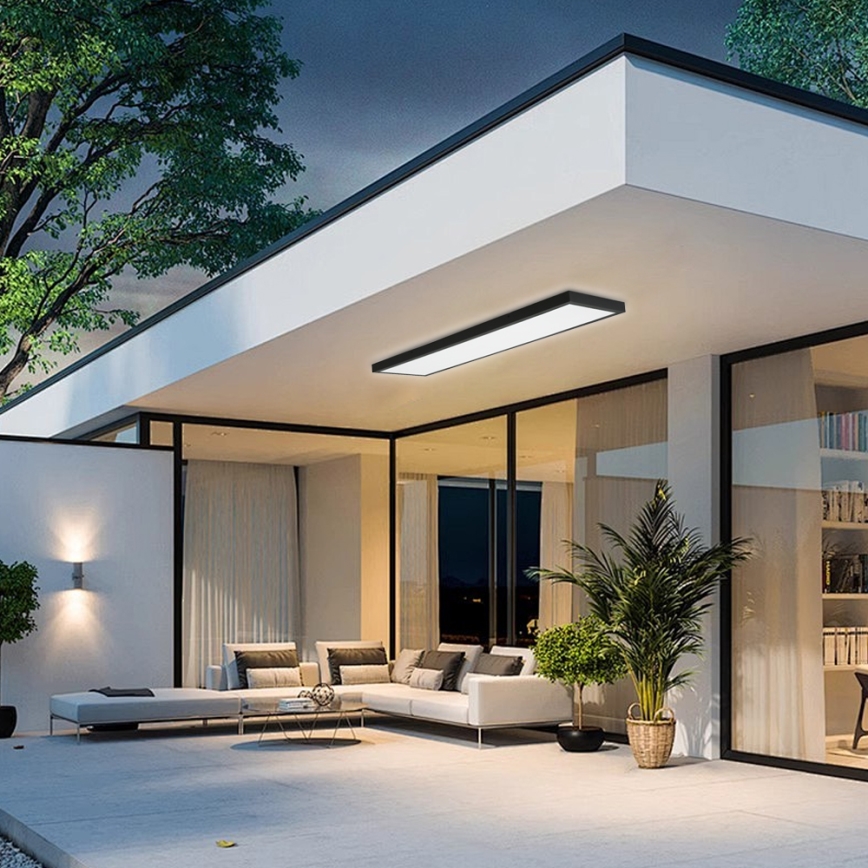 Brilagi - LED loftlampe til badeværelse FRAME LED/50W/230V 120x30 cm 3000/4000/6000K IP44 sort