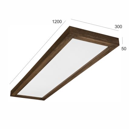 Brilagi - LED loftlampe til badeværelset WOODY FRAME LED/50W/230V 120x30 cm IP44 eg/valnød